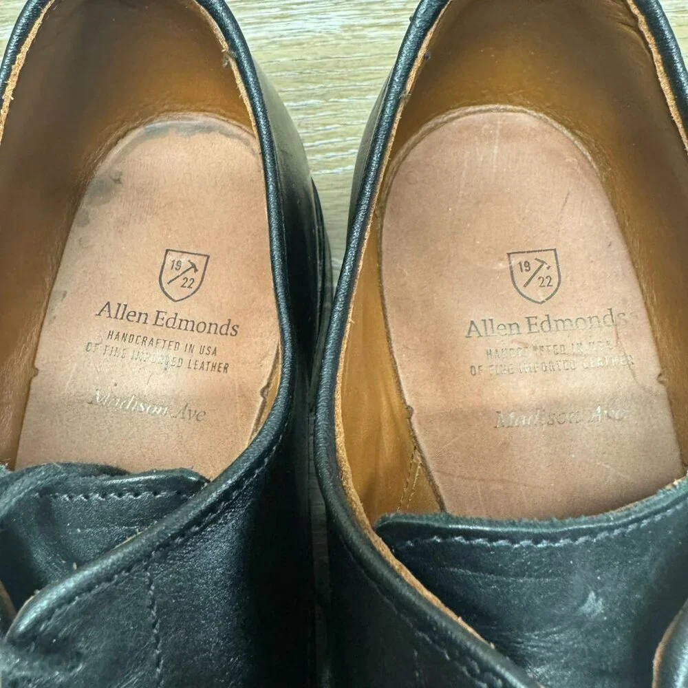 Allen Edmonds Madison Avenue Black Leather Cap Toe Oxfords Men's Size 11